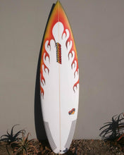 bff daily driver model surfboard with fire artwork