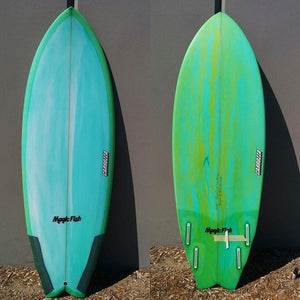 high performance quad fin fish surfboard