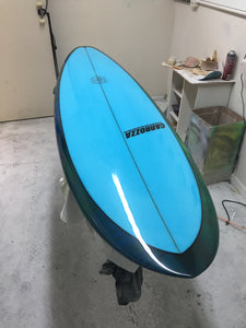 custom resin tint 70's style surfboard