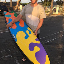 custom artwork twin fin fish surfboard