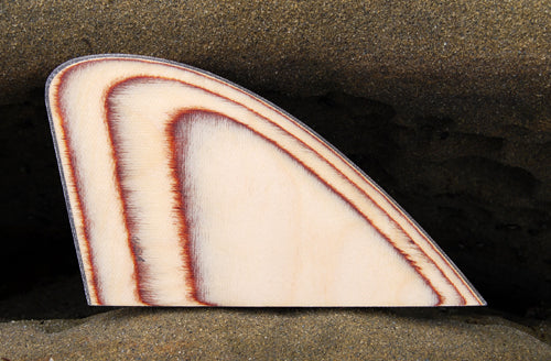 Glass on wood keel fins