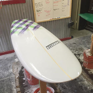 mini simmons quad fin surfboard